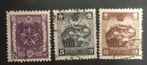 China Manchukuo 1937 new definitive values Fine used full set of 3 - Picture 1 of 3