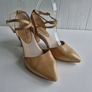 Frankie4 Tessa Brown Strappy Pointed Toe Block Heels Size 7 - Picture 1 of 11