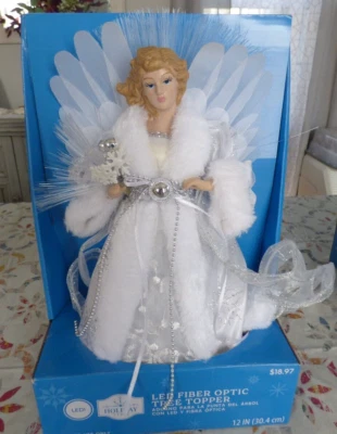 LED FiberOptic Tree Topper Angel 12" tall New in box Holiday Time 2023 - Image 1 of 4
