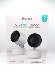 Ihome Roto Smart Indoor HD Wi-Fi Auto Following Camera 2 Pack, With Night Vision - Picture 1 of 13