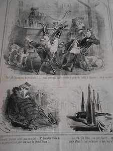 Caricature 1861 Plaisirs de Bade Joli costume des étudiants bottes de récureurs - Picture 1 of 1