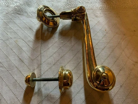 One Reclaimed Antique Brass Georgian Doctors Door Knocker Furniture (EBZ141) Cover