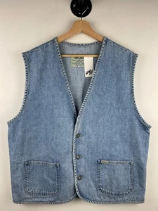 Vintage 90s Guess Light Wash Blue Denim Vest Size XL - Picture 1 of 5