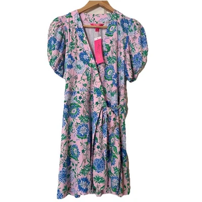 Lilly Pulitzer Sailynn Romper Wrap Dress Conch Shell Pink Rumor Has Size Medium - Image 1 of 4