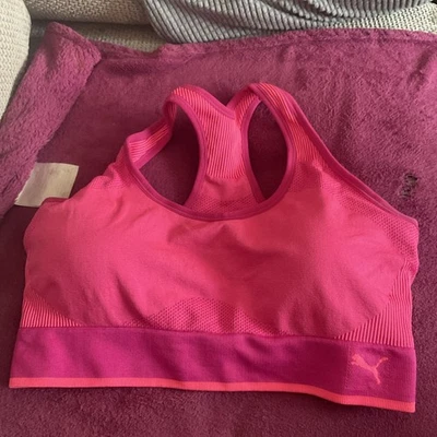 Puma Sports Bra XL pink Padded See Description - Image 1 of 2