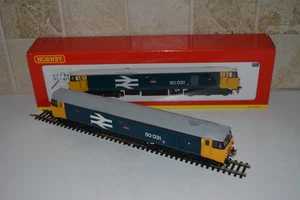 HORNBY OO GAUGE CLASS 50 NO. 50031 "HOOD" IN LARGE LOGO LIVERY DCC FITTED. - Picture 1 of 6