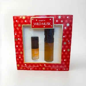 Coty Wild Musk Gift Set Vintage Perfume 11mL & Cologne Spray 44mL New Old Stock - Picture 1 of 5