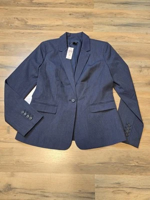 Blazer Ann Taylor para mujer azul marino manga larga talla 4P nuevo con etiquetas Foto 1 de 4
