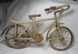 Fahrrad / Fahrrad Wohndeko Holz, Metall & Jute / Hanf 19 " x 11" Neu - Bild 1 von 13