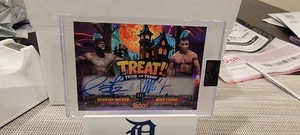 2025 Wild Card TREAT ! DUO AUTO MIKE TYSON/DEONTAY WILDER AUTO 1/1 BOXING... - Picture 1 of 5