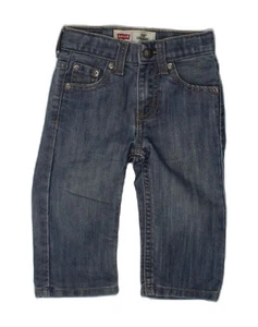 Pantalones de mezclilla rectos LEVI'S bebé niño 514 9-12 meses W18 L9 azul algodón BA10 - Imagen 1 de 3