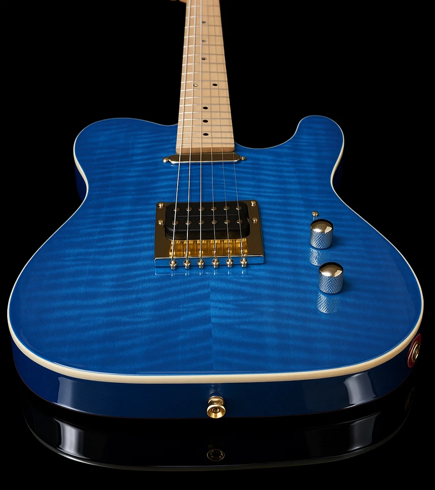 GUITARRA ELÉCTRICA ESTILO TELE VINTAGE 6 CUERDAS SÓLIDA FLAMEADA NUEVA MEJORADA DE ARCE Foto 1 de 4