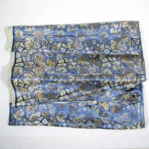 Butterfly Fabric 2 Yds X 44" Blue Gold Silver Copper Shiny Sewing Yardage - Picture 1 of 4
