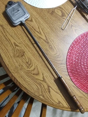 Vintage Aluwa Toaster Square Sandwich Pie Maker Campfire Cooker Camping 27" - Image 1 of 4