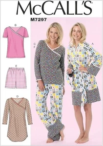 New McCalls Pattern 7297 Womens Sleepwear Robe Nightgown PJ Shorts 18-24 - Picture 1 of 3