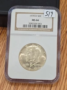 1970-D KENNEDY US Half Dollar, MS66 by NGC, an EXQUISITE looking coin!!!! - Picture 1 of 2
