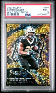 Panini Select Kendre Miller Gold Disco Prizm 4/10 Saints #244 2023 PSA 9 - Imagen 1 de 2