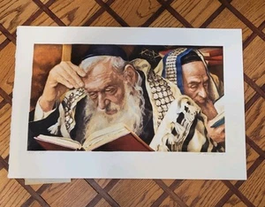 Itshak Holtz Lithograph titled Shabbat Morning Prayer Signed 207/275 - Picture 1 of 11