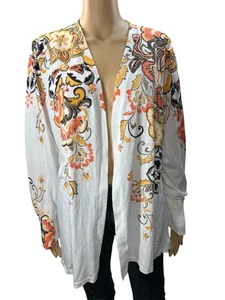 Chico’s Summer Cardigan Women - Floral - Multicolor Coastal Size 4 /XXL - Picture 1 of 11