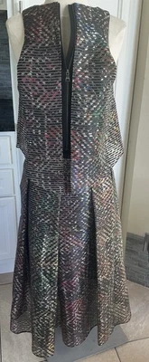 Vestido Sachin+Babi Noir 2 Piezas, Chaleco, Falda, Mezcla de Seda Talla M Foto 1 de 4