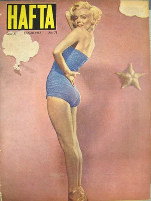 De colección Marilyn Monroe Película Gran Tamaño Revista Hafta Septiembre 1957 Turquía OS40 Foto 1 de 4