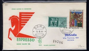 Italia FDC Venetia 1966 Espresso Lire 150 viaggiata per l'Italia - Picture 1 of 1