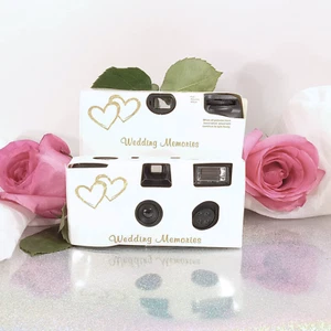 5 Gold Hearts Single Use Disposable Camera, Wedding Cameras (F50349) - Picture 1 of 4