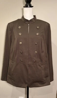 Chaqueta estilo militar Lane Bryant verde oliva cierre gancho/ojo 22 Foto 1 de 4