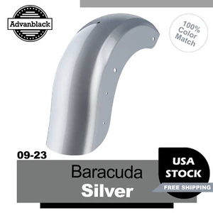 Barracuda Silver Holeshot Chopped Rear Fender Fits 2009-2023 Harley Davidson - Picture 1 of 7
