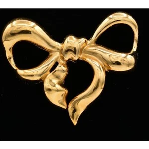 Givenchy Vintage Bow Pin Brooch Gold Large Chunky Runway Signed 1980s Bin5A - Picture 1 of 12