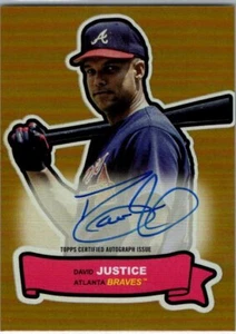 2024 Topps Archives #68AA-DJ David Justice '69 Action Auto Gold #/50 SP - Picture 1 of 2