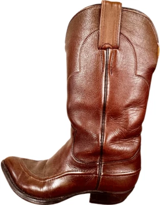 Vaquero Western de cuero marrón estrecho vintage Justin Fort Worth para mujer talla 6,5 A Foto 1 de 4