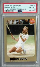 PSA 6 Bjorn Borg 2000-05 Stadion #P015 Rare Trading Card W.S-Redemption Gold