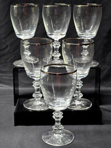 Vintage SCHOTT-ZWIESEL 6.25" Crystal Wine Glass SCZ17 Platinum Band - Set Of 6 - Picture 1 of 6