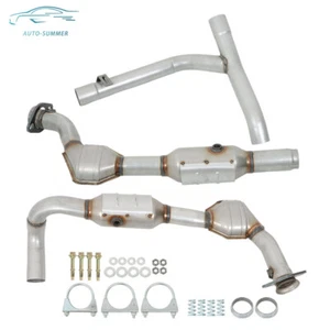 Juego de convertidores catalíticos de tubo en Y ambos lados para Ford F-150 2001 2002 2003 4,6 L 4x4 - Imagen 1 de 15