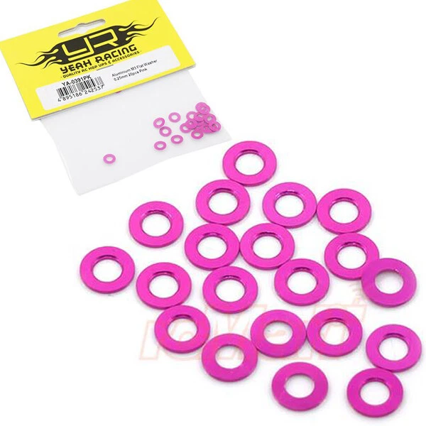 NEW Yeah Racing YA-0391PK Alum M3 Flat Washer 0.25mm 20pcs Pink FREE US SHIP - Image 1 of 1