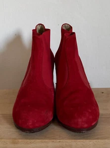 Flamencoschuhe-Damen-Stiefeletten Rot – Wildleder-Menkes 37,5 - Bild 1 von 3