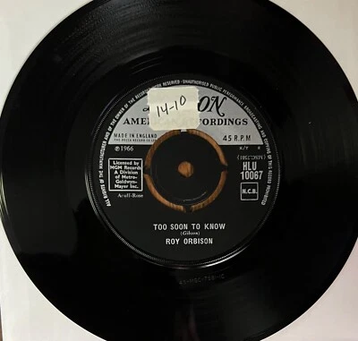 Roy Orbison Too Soon To Know London 45 English Pressing - Image 1 of 2