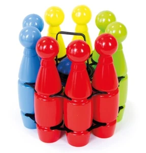 Molteni Kinder Kegelspiel 9 leichte Kegeln mit 2 Kugeln in Tragebox - Bild 1 von 2