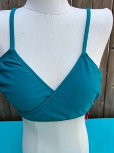 Xhilaration Juniors Wrap Front Bikini Top Teal Size-L - Picture 1 of 6