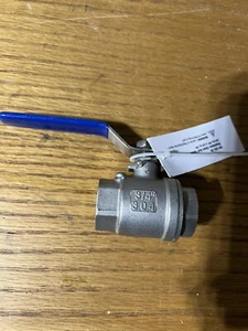 3/4" 2-Piece Full Port Ball Valve, Stainless Steel, NPT Threaded SS, 1000 WOG - Picture 1 of 2