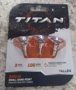 Titan Ninja Small Game Point 3-Pack 100 Grain - #147 - New Sealed - Picture 1 of 6