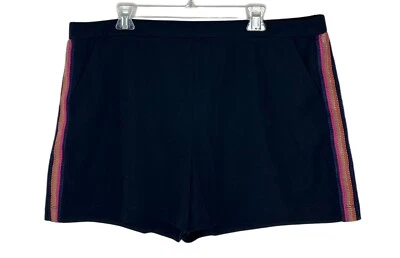 $188 Pantalones Cortos Trina Turk Para Mujer Azul Marino Rayas Elásticos Emmy Talla XXL NUEVOS Foto 1 de 4