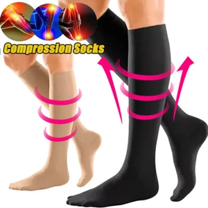 Compression Socks Stockings Women Men Knee High Medical 20-30 mmHG Support S-XXL - Picture 1 of 18