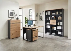 Komplettbüro Büroset MEMPHIS VIII 6-teilig Front Artisan Eiche Korpus Graphit - Bild 1 von 9