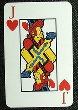 1 x playing card single The Simpsons Mervin Monroe - Jack of Hearts