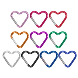 Heart Shaped Keychain Clip Aluminum Alloy Carabiner Clip Spring Hook Holder - Picture 1 of 17