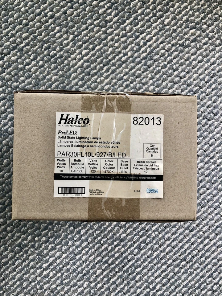 Case Of 6.  Halco PAR30FL10L/927/B/LED Bulb.  Medium Base. 10W. 2700K Color. - Image 1 of 1