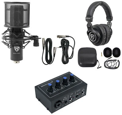 Rockville ROCK-U MINI 2x2 USB Computer Recording Interface+Studio Mic+Headphones - Image 1 of 4