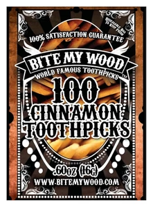 Bite My Wood Cinnamon Toothpicks - Red Hot Cinnamon Natural Long Lasting Infused - Picture 1 of 12